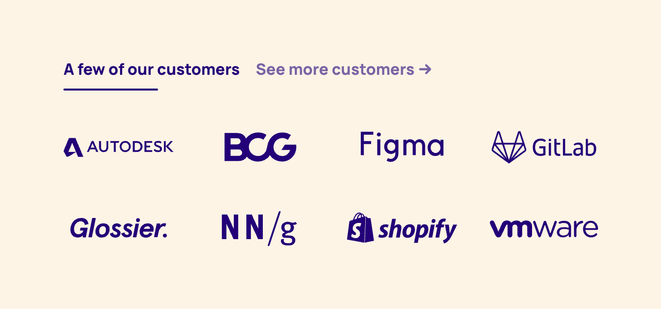 Dovetail Social proofUI component example