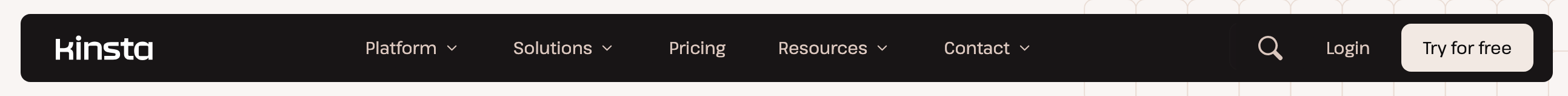 Kinsta HeaderUI component example