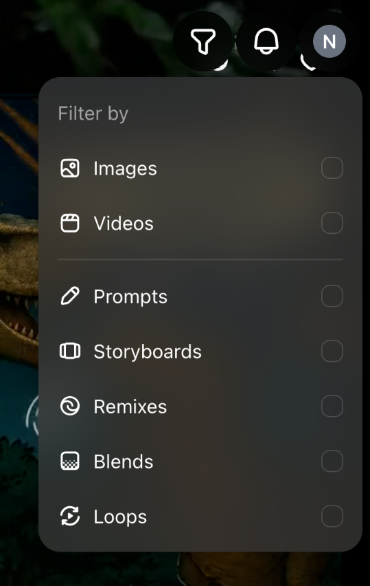 Sora Sorting & filteringUI component example