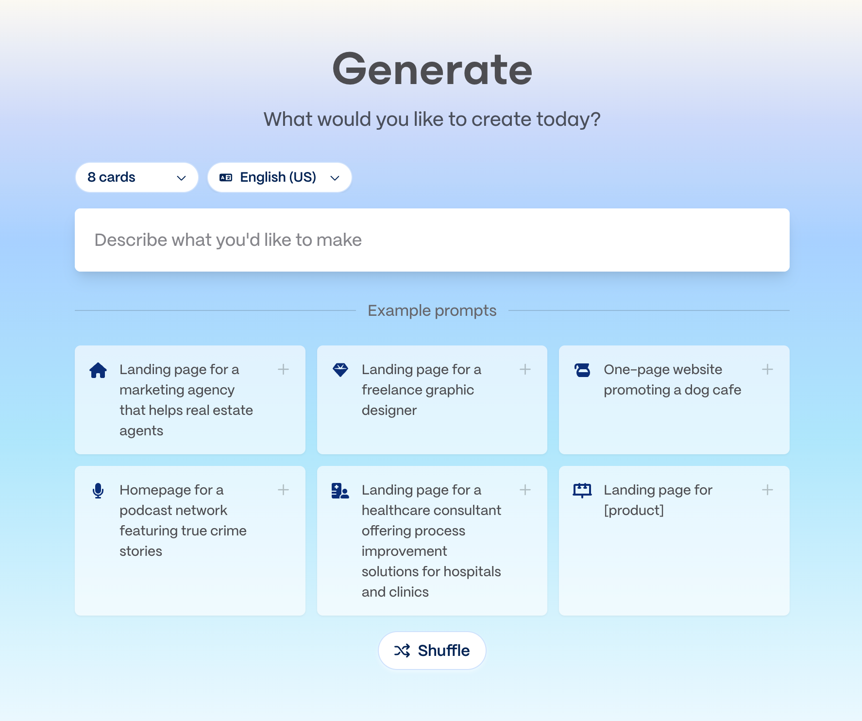 Gamma Artificial intelligenceUI component example