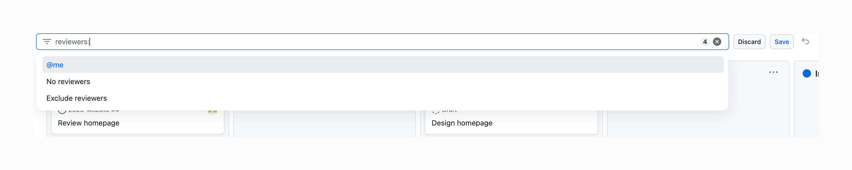 Github Sorting & filteringUI component example