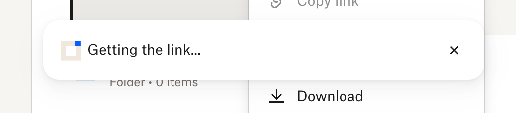 Dropbox Notification ToastUI component example