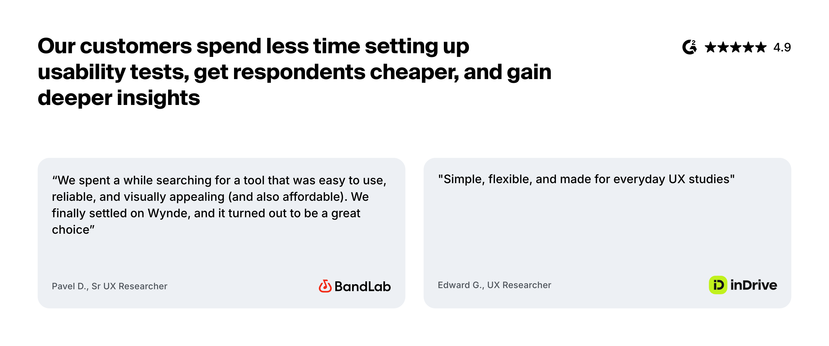 Wynde TestimonialUI component example