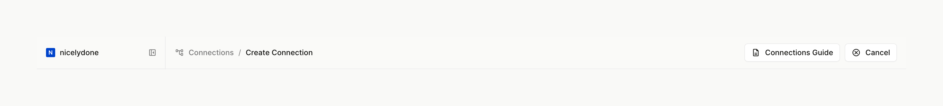 Hookdeck Horizontal navigationUI component example