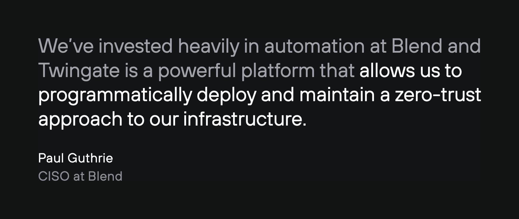 Twingate TestimonialUI component example