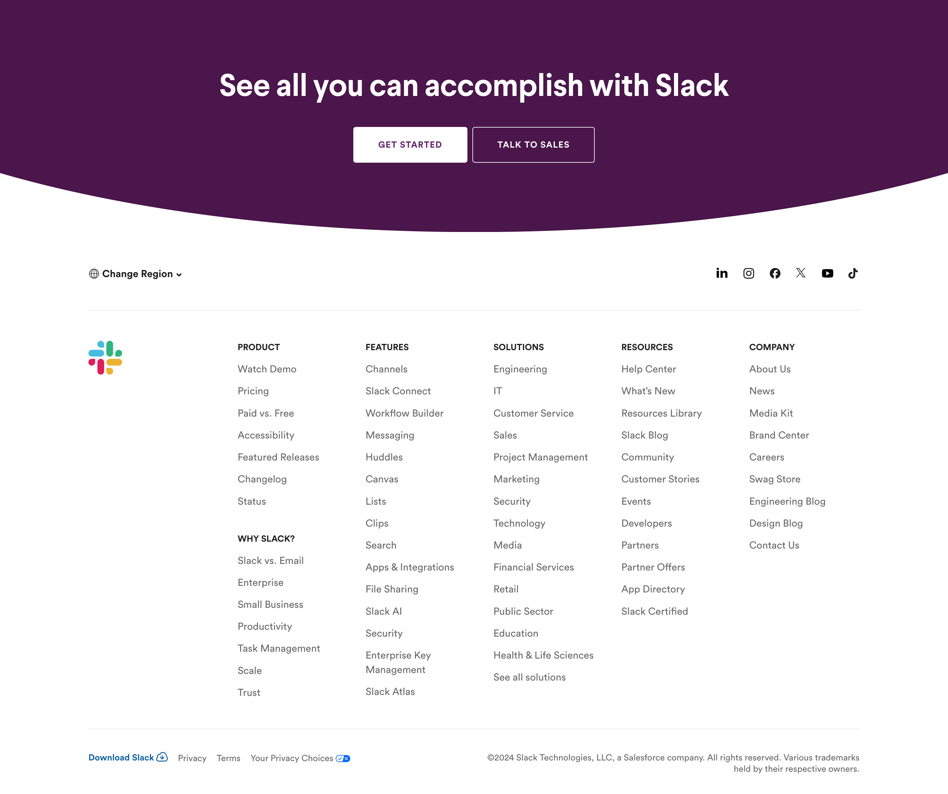 Slack FooterUI component example