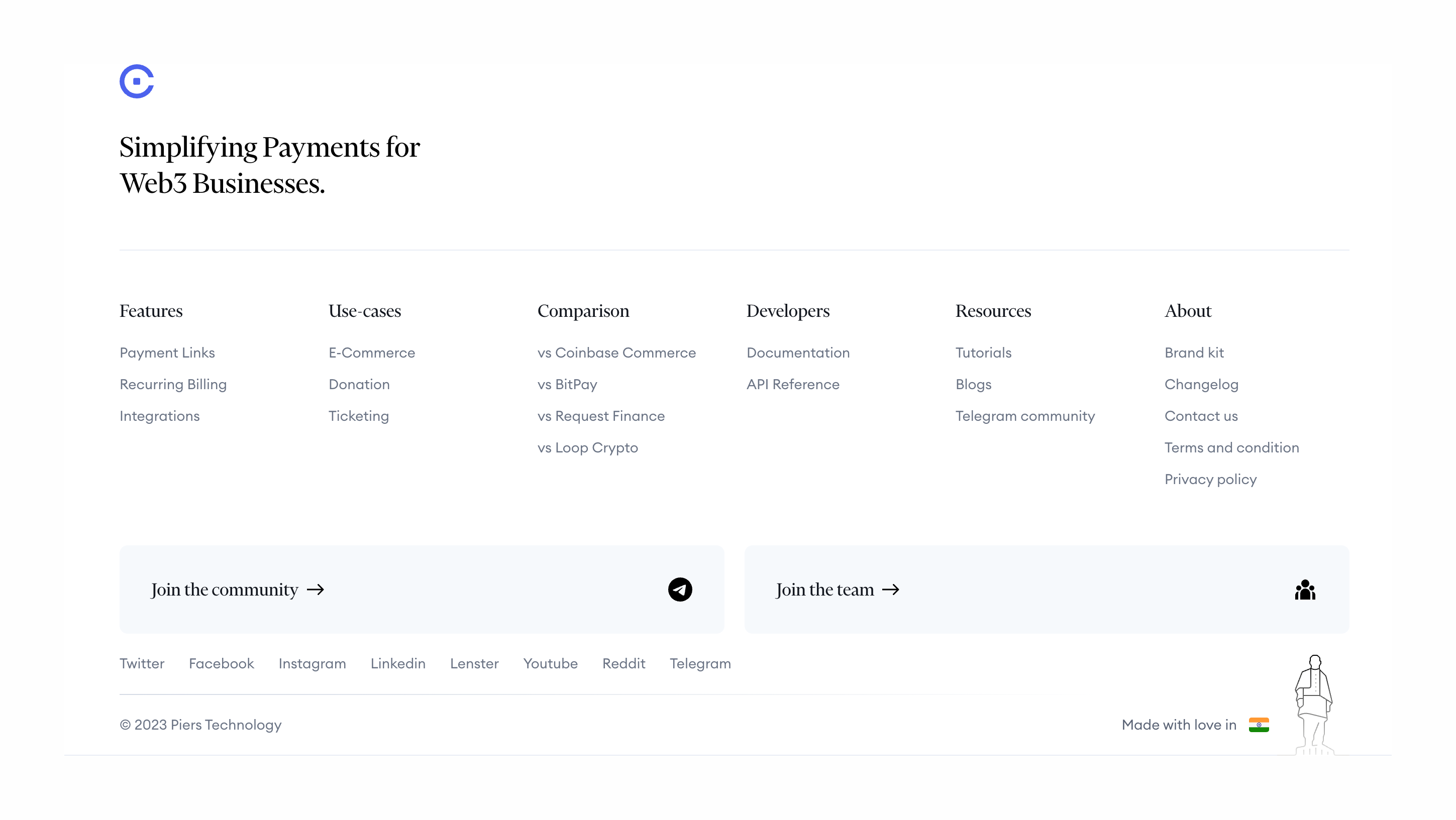 Copperx FooterUI component example