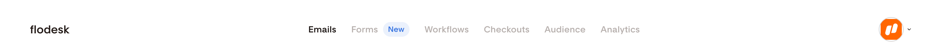 Flodesk Horizontal navigationUI component example