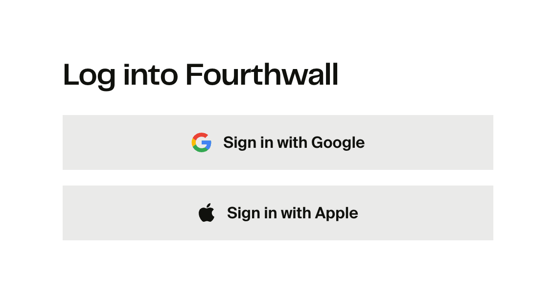 Fourthwall Social login buttonUI component example