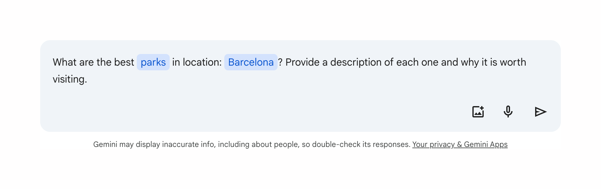 Gemini Artificial intelligenceUI component example