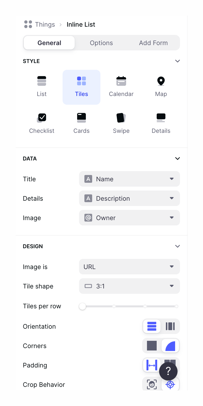 Glide
			rounded corners form layout data visualization ui component