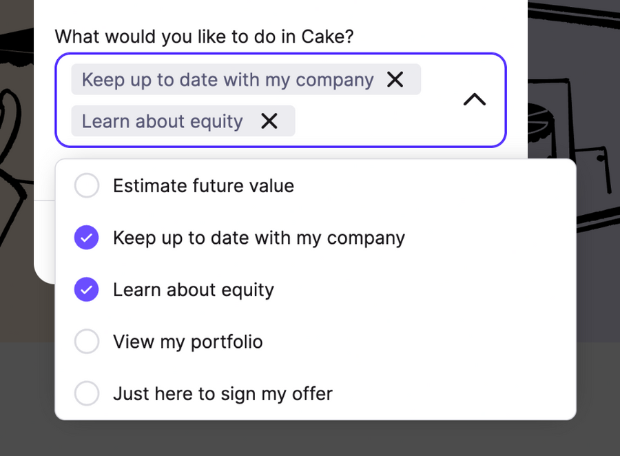 Cake
				input tag ui component