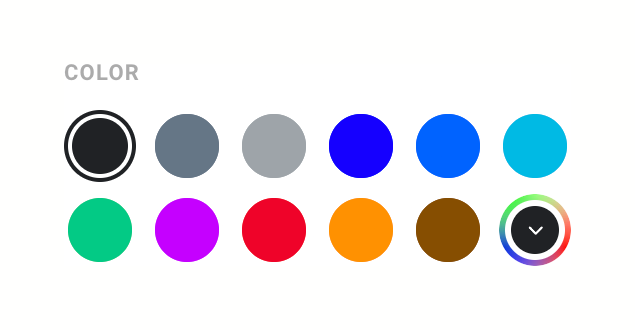 Craft
				color picker ui component