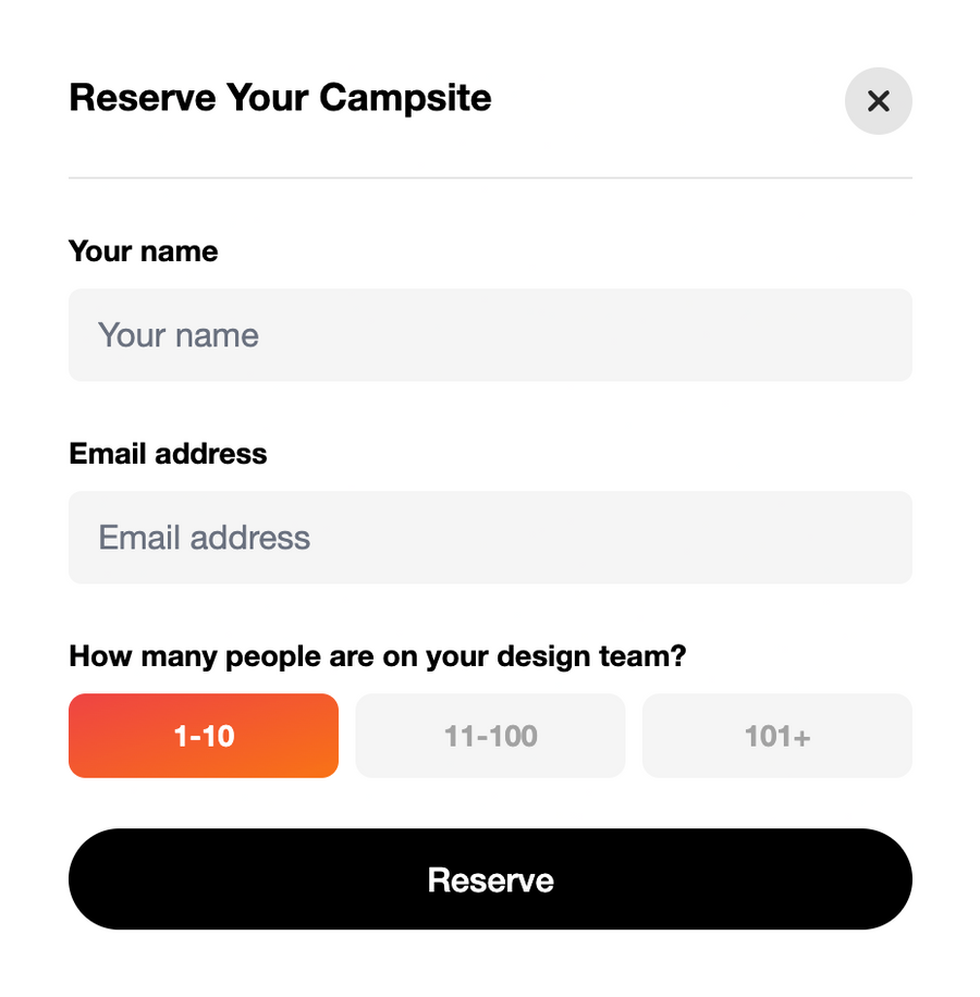 Campsite
				form element ui component