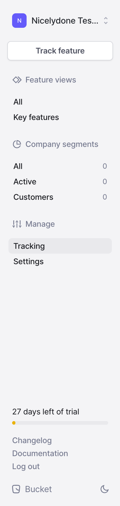 Bucket
				vertical navigation ui component
