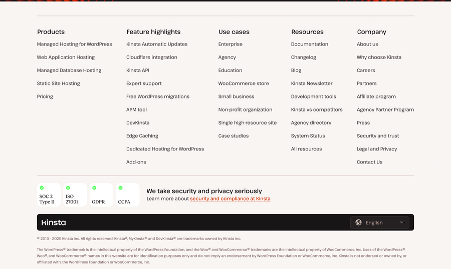 Kinsta
				footer ui component