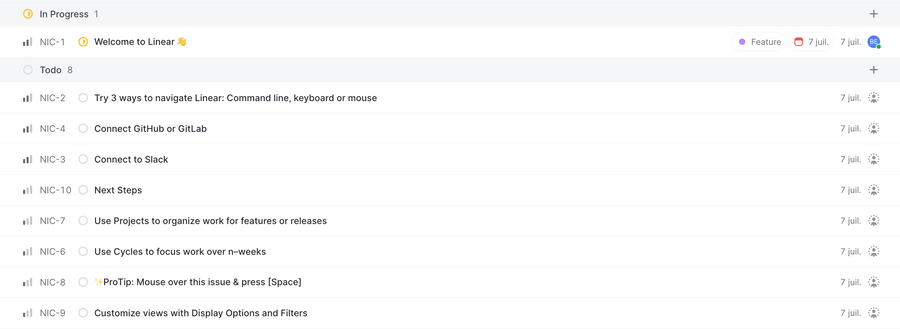 Linear
				table ui component