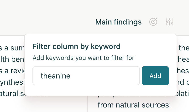 Elicit
				sorting & filtering ui component