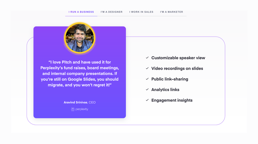 Pitch
				tabs ui component