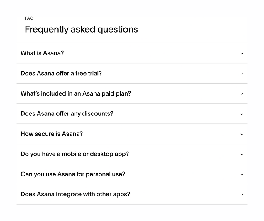Asana
				faq ui component