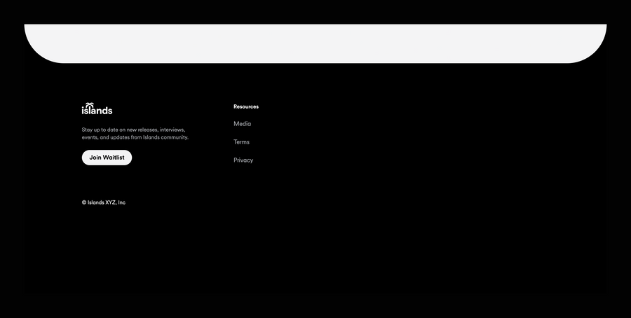 Islands
				footer ui component