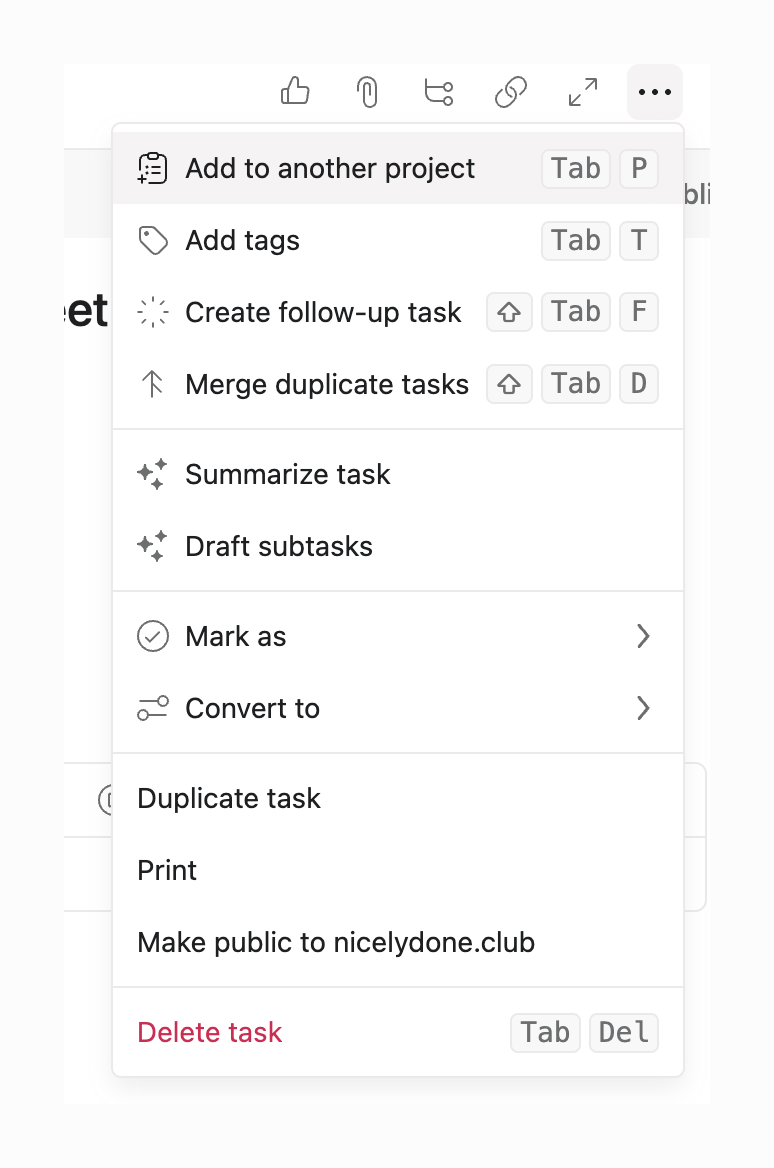 Asana
				dropdown menu ui component