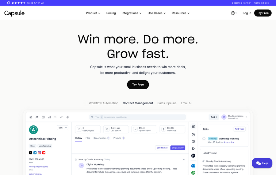 Capsule
				hero section ui component