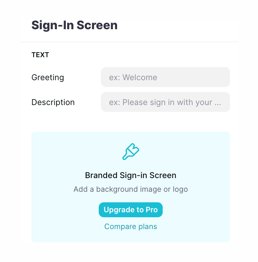 Glide
				upgrade your plan ui component
