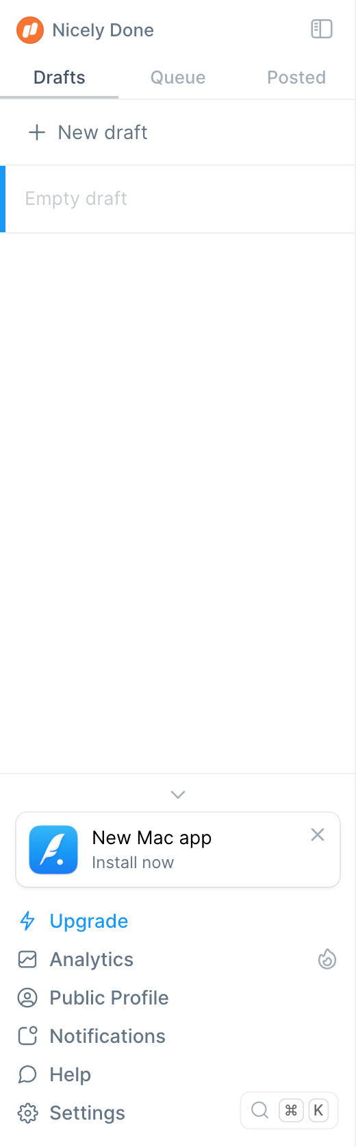 Typefully
				vertical navigation ui component