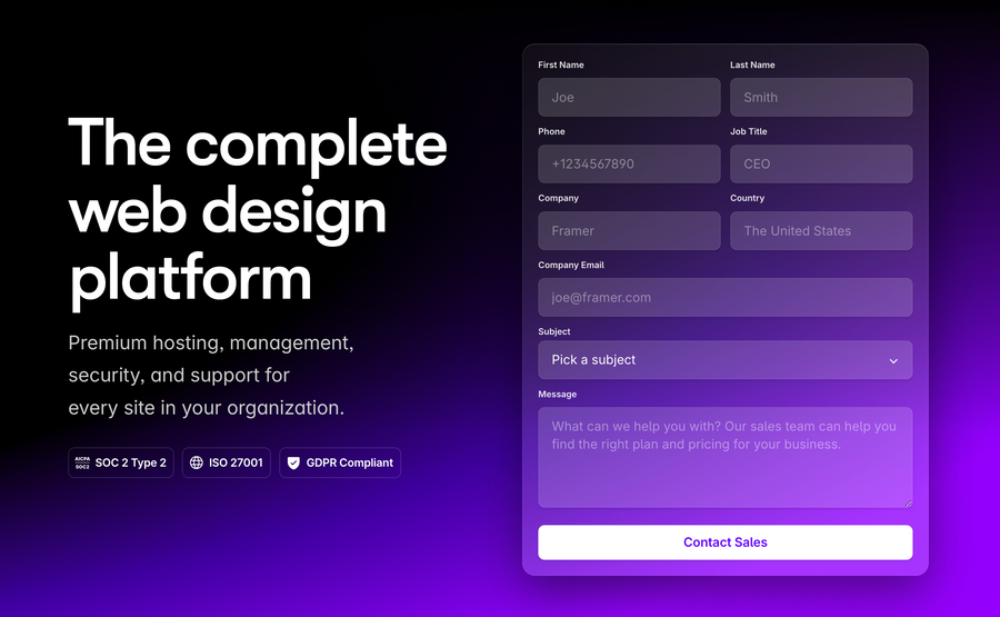 Framer
				form element ui component
