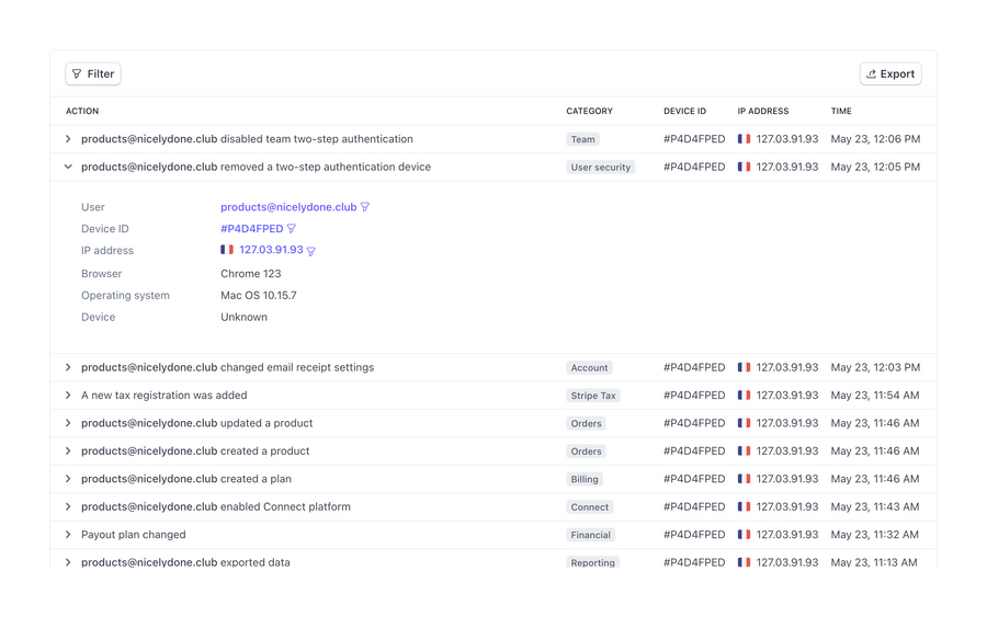 Stripe
				accordion ui component