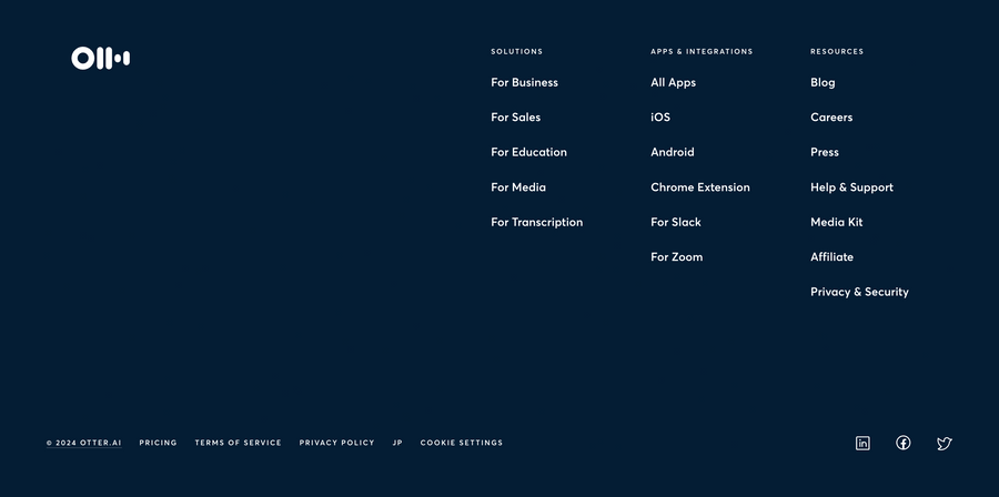 Otter
				footer ui component