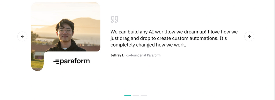Leap
				testimonial ui component