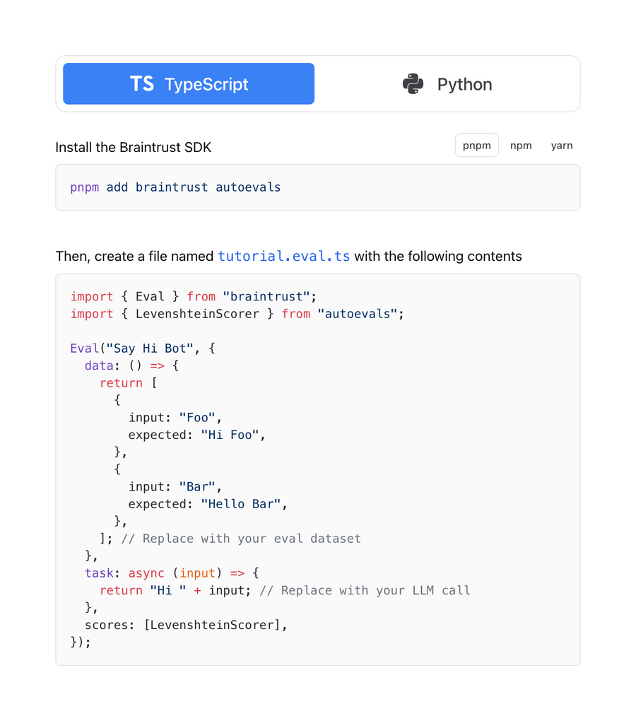 Braintrust
				code block ui component
