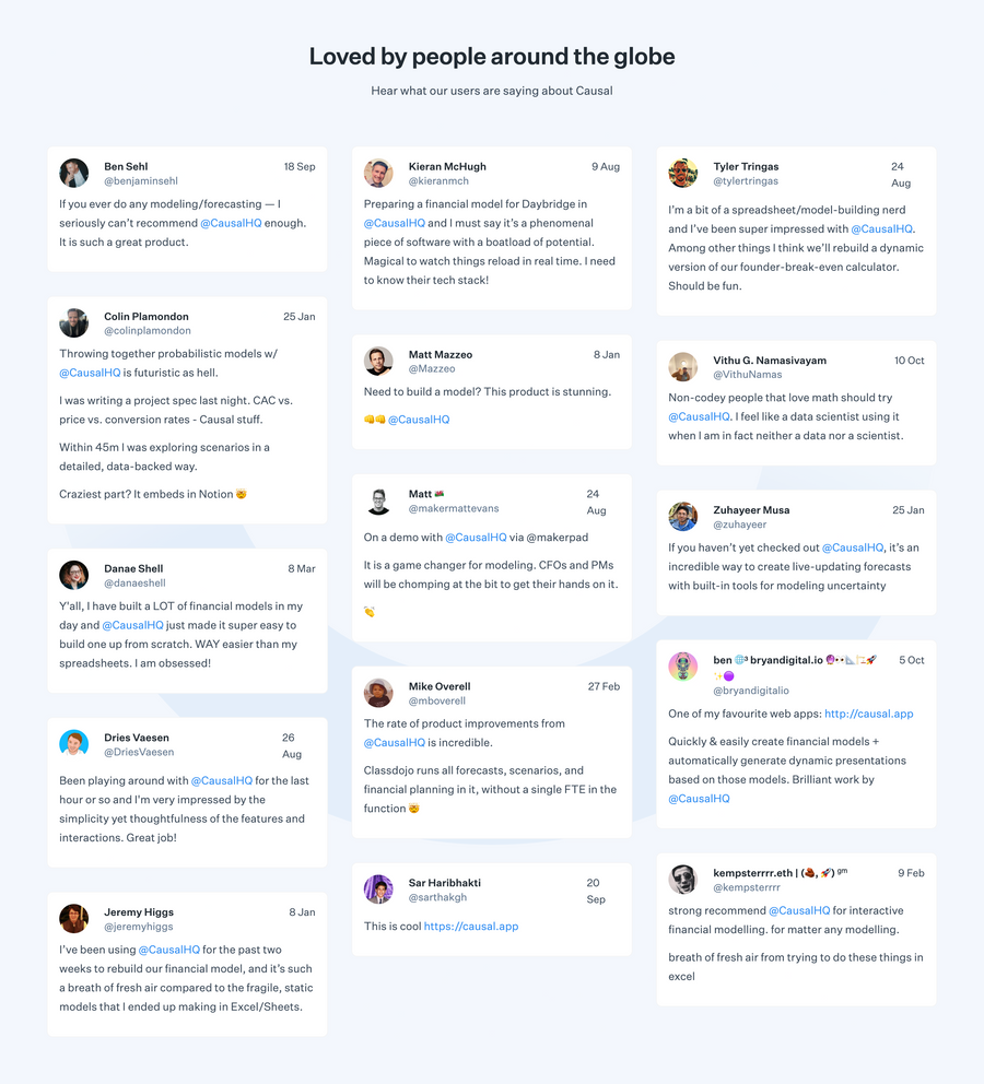 Causal
				testimonial ui component