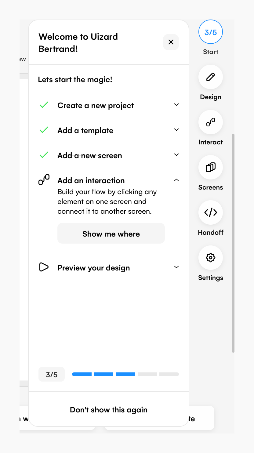 Uizard
				stepper ui component