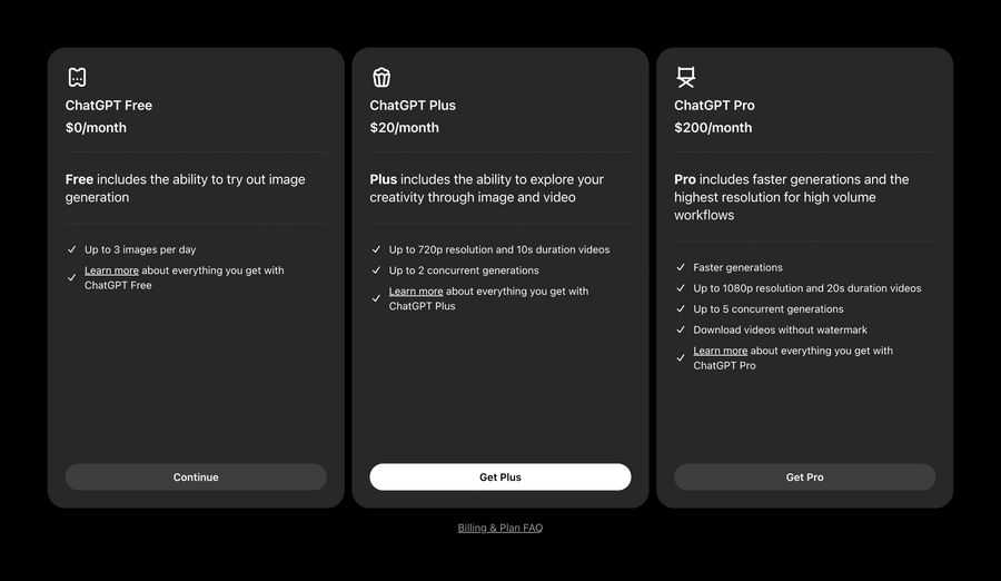 Sora
				pricing section ui component