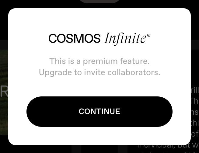 Cosmos
				upgrade your plan ui component