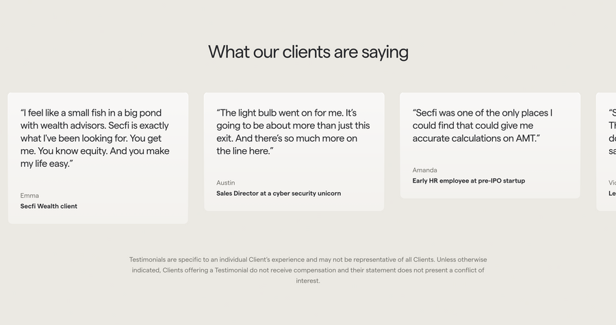 Secfi
				testimonial ui component