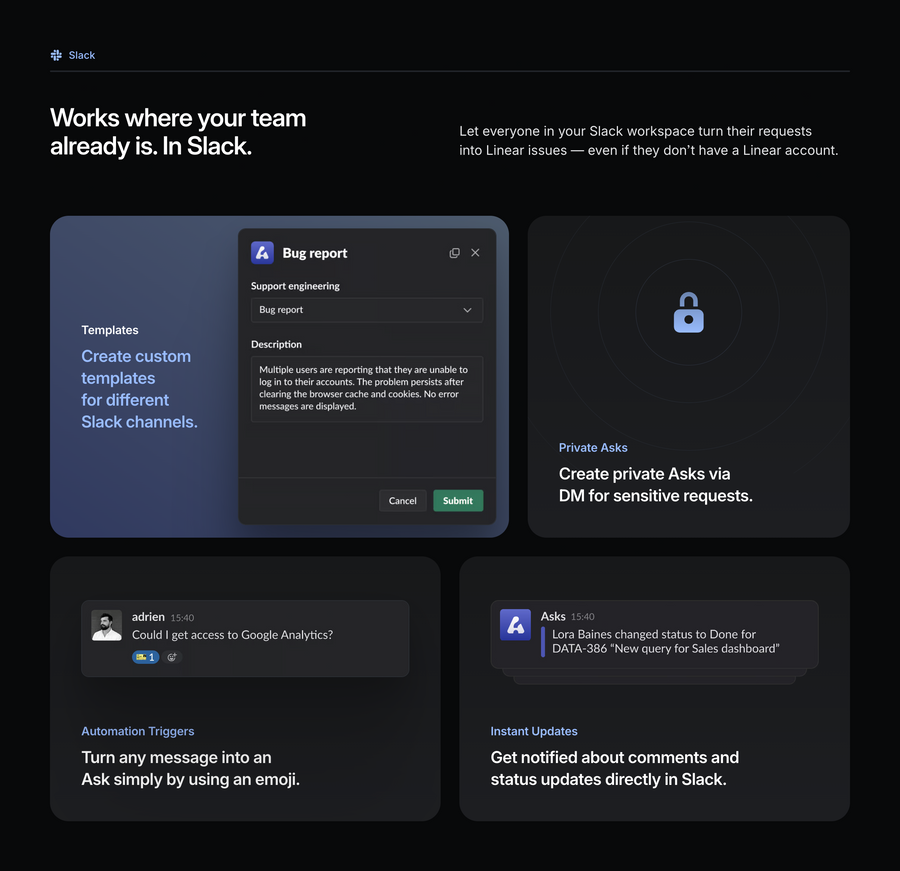 Linear
				bento box ui component