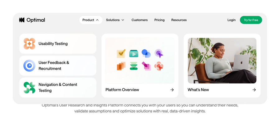 Optimal
				flyout menu ui component