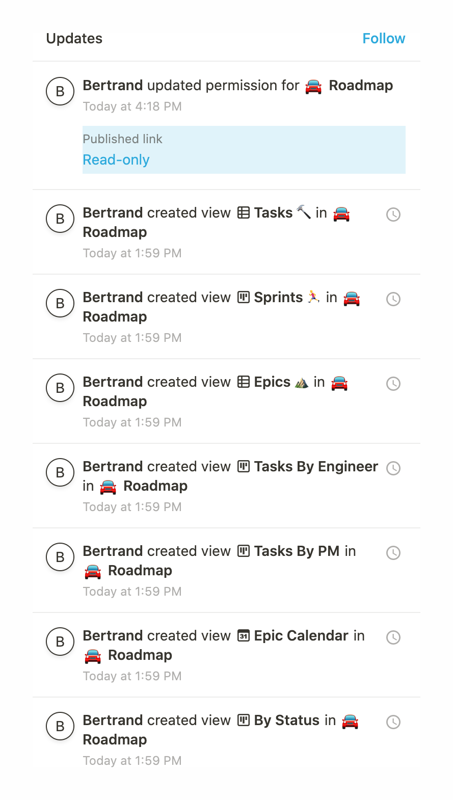Notion
				timeline & history ui component