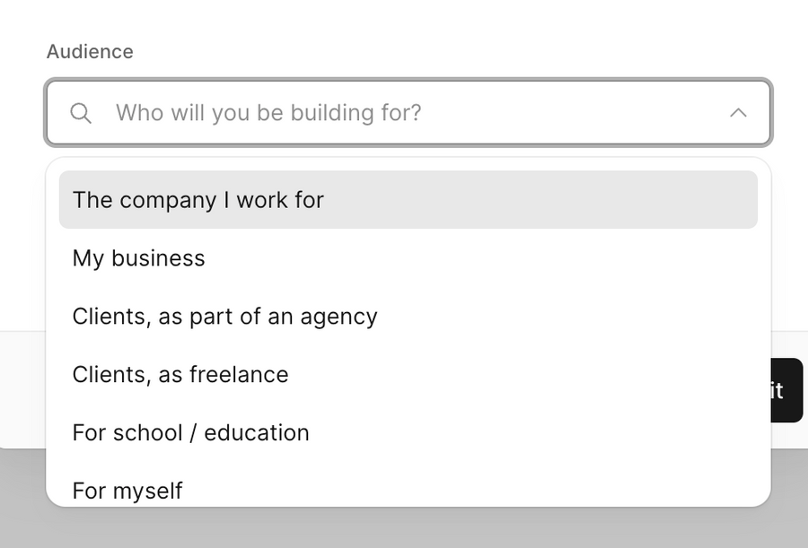 Vercel
				input select ui component
