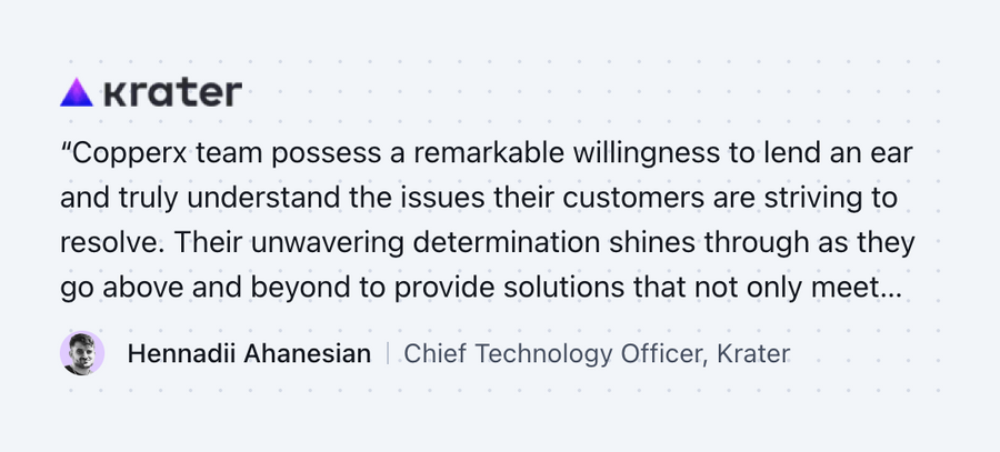 Copperx
				testimonial ui component