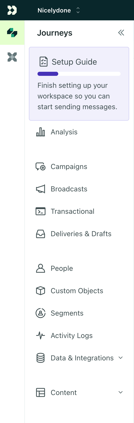Customer.io
				vertical navigation ui component
