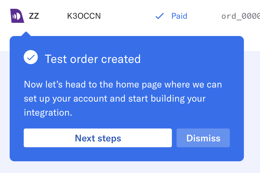 Duffel
			call to action onboarding integration account setup confirmation message integration setup ui component