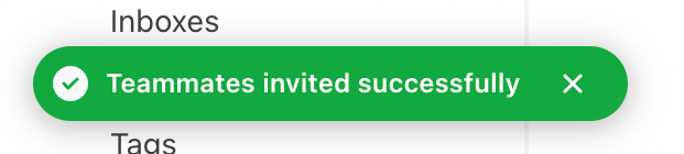 Front
				notification toast ui component
