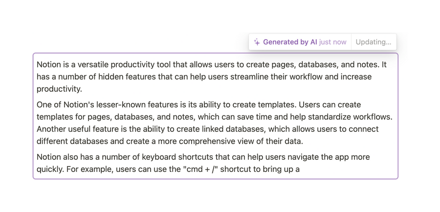 Notion
				artificial intelligence ui component
