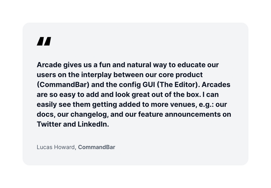 Arcade
				testimonial ui component