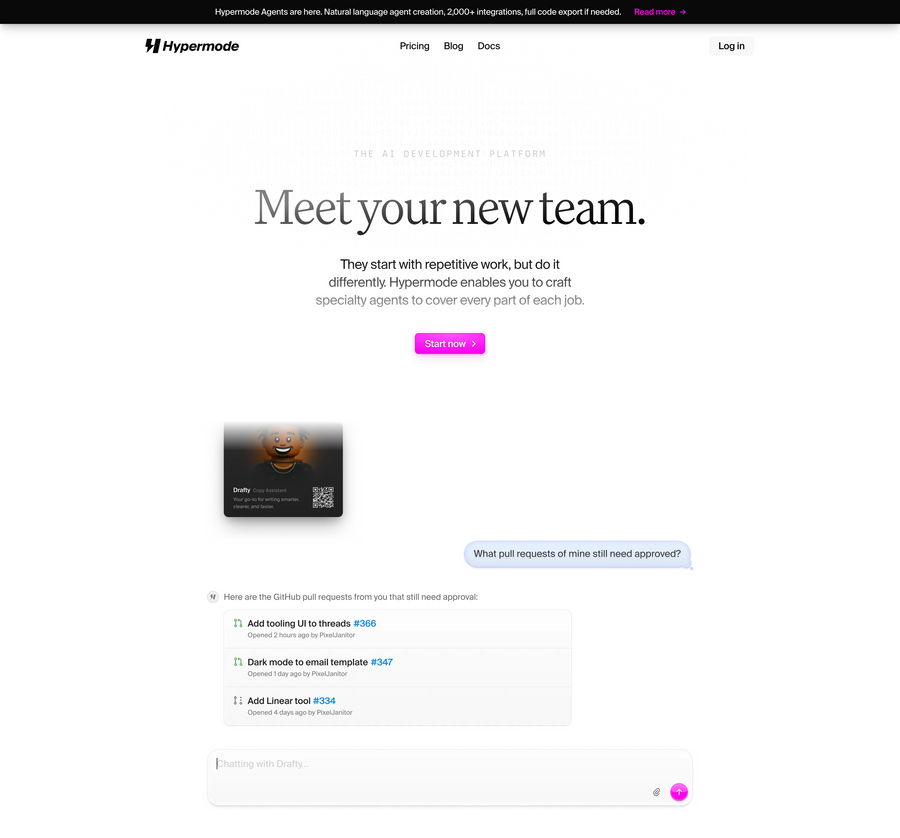 Hypermode
				hero section ui component